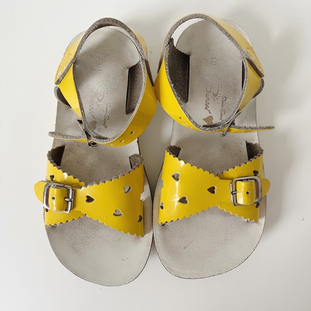 Saltwater Sandals, Toddler size 10, yellow sandals